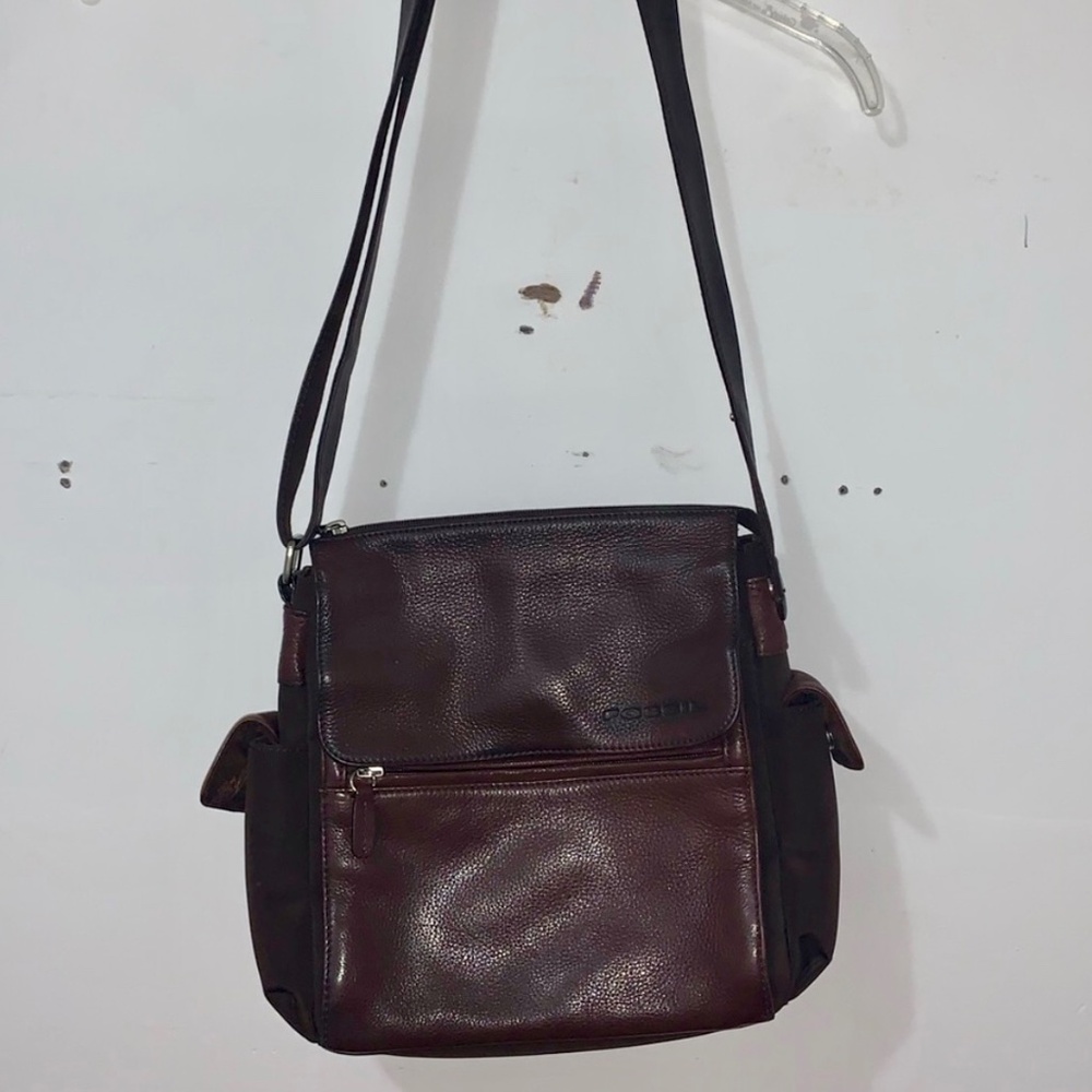 Fossil Brown Leather Crossbody Satchel Style Bag Purse - Cell Phone Pockets